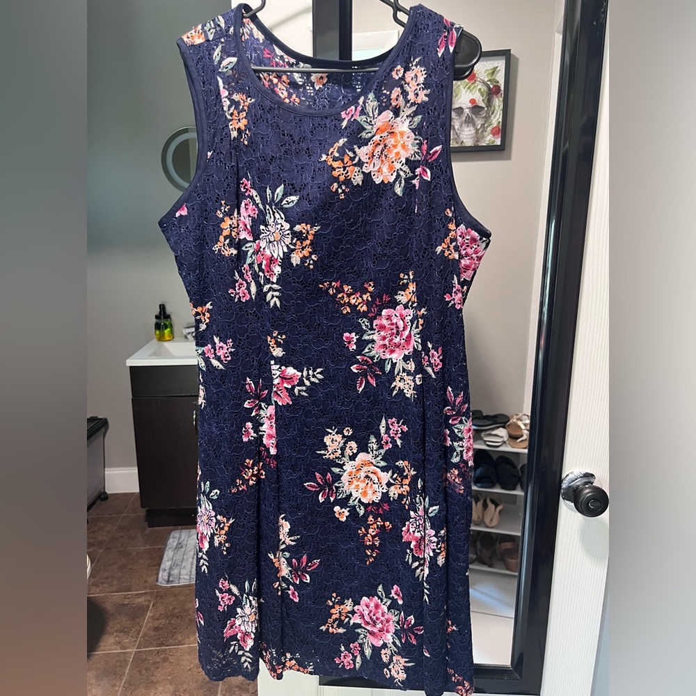 Blue Flower Dress XXL